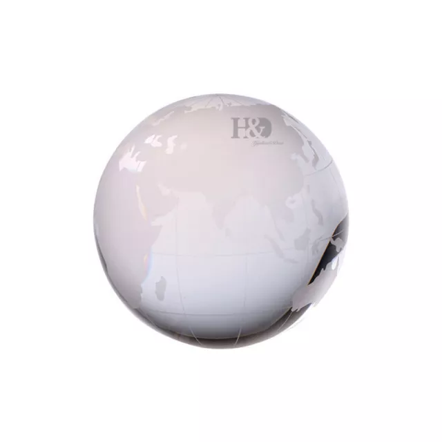 40mm Genuine Crystal World Globe Earth Sphere Etched Frosted Glass Ball 2