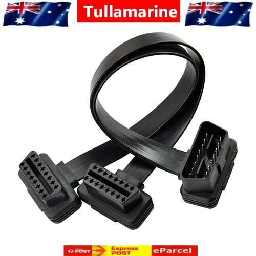 OBD2 Splitter Cable - 16 Pin 1 Male To 2 Female Extension For Diagnostic Tools (30cm/12 Inch)