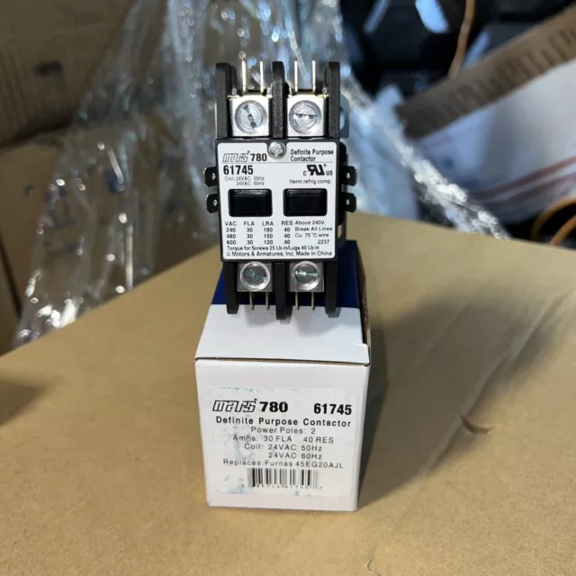 Mars 2-Pole Definite Purpose Contactor 30A 24V - 61745