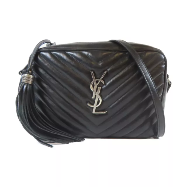 YVES SAINT LAURENT YSL SHW Shoulder Crossbody Bag 612544 Calfskin Leather Black