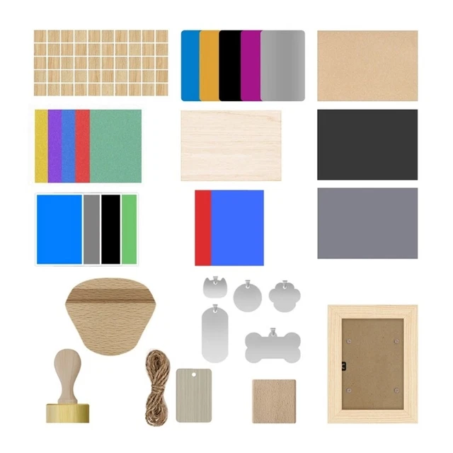 Diy Engraving Material Kit  CNC- Engraver Card Plywood Keychain Pet Tags