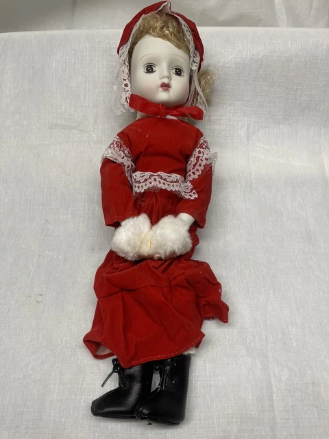 Hand Painted Bisque Porcelain Old Fashioned Sweetheart Doll 18” Tall - 1984
