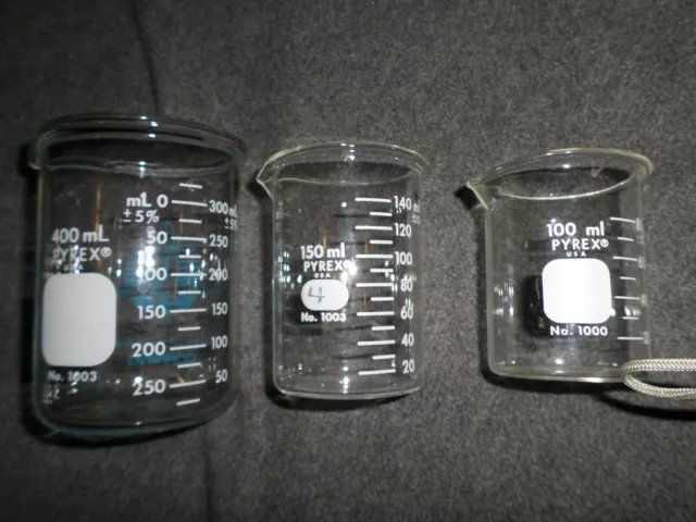 3 Piece Pyrex Beaker Set 400 150 & 100 ML