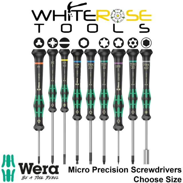 Wera Micro Precision Screwdrivers Kraftform Slotted Phillips Torx Pozi Nutdriver