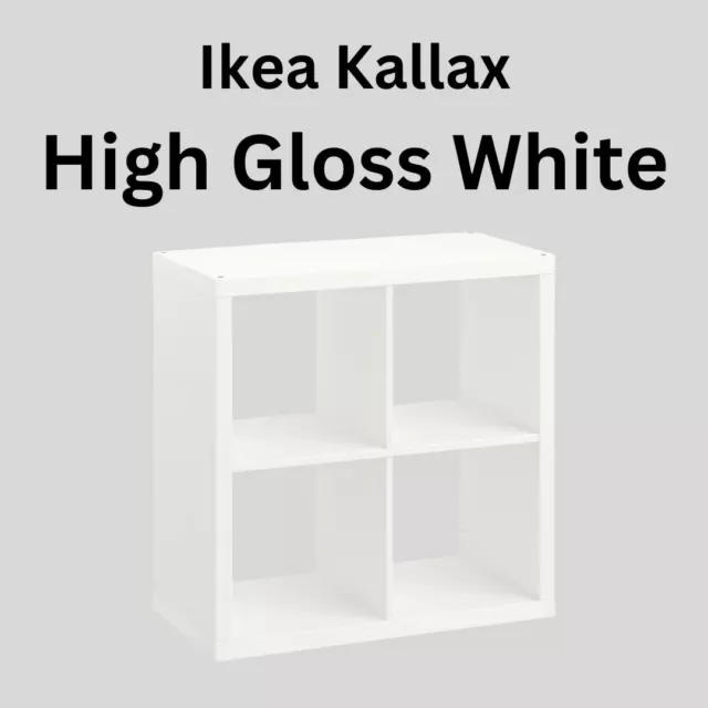 Ikea KALLAX Shelving unit drawer organizer Bookcase High Gloss White 77x77cm NEW