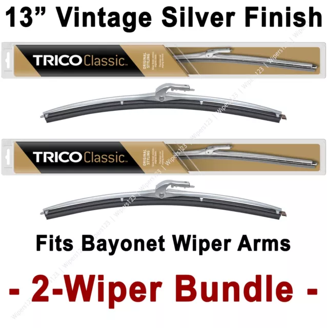 2-Wiper Bundle: TRICO Classic Wiper Blades 13" Silver Finish - 33-130 x2