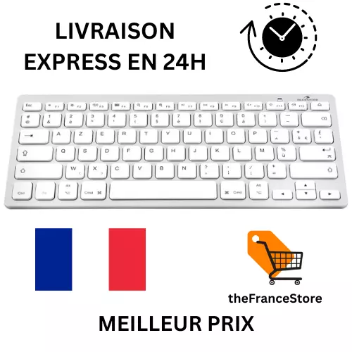 Clavier AZERTY pour Mac iPad iPhone Compact, Ultra Mince, Léger, Silencieux