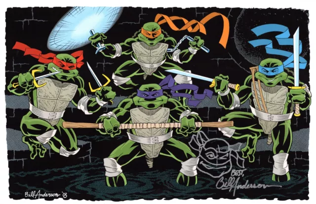 Tmnt Color Print Signed & Remarqued Bill Anderson