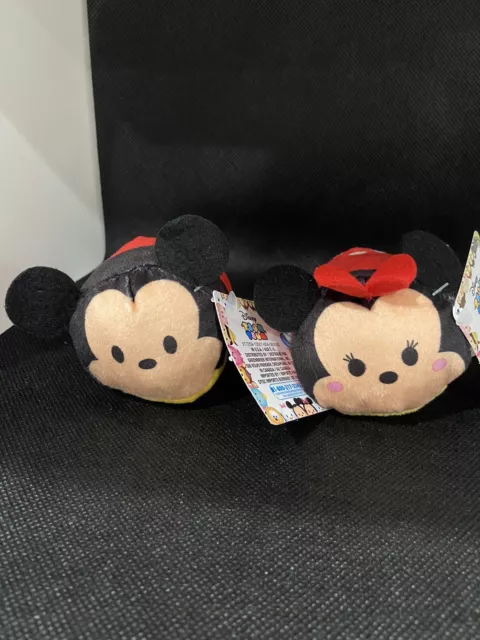 Disney Tsum Tsum Mini Plush Character Toy Set Lot of 2 Mickey Minnie Mouse NWT