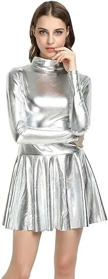 WOLF UNITARD SIZE Small Alien Costume Women Shiny Wet Look Mini Dress  Cosplay A6 $23.50 - PicClick
