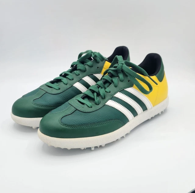adidas gazelle silver green womens adidas Golf Originals Samba Spikeless Golf Shoes White/Green