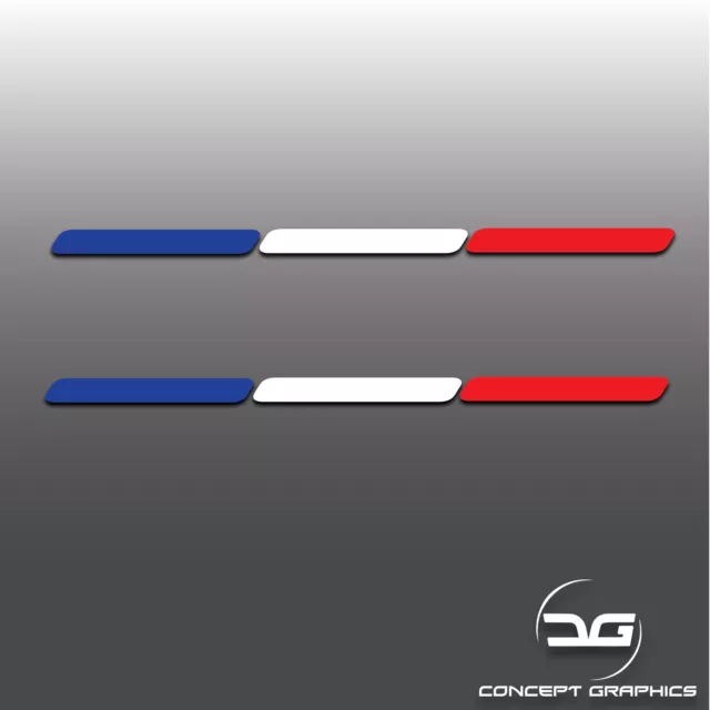 2x French Flag Stripes France Euro Car Dash Window Bumper Vinyl Decal Stickers