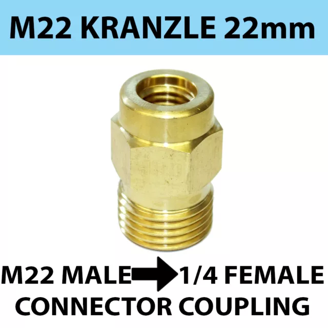 M22 male Screw Thread 22mm KRANZLE type  to 1/4 female Screw Coupling connector