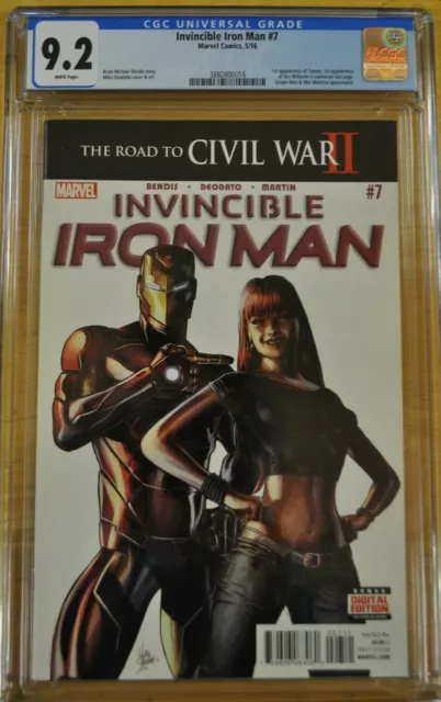 🔥 Invincible Iron Man #7 Cgc 9.2 1St Print 1St Riri Williams Ironheart Cameo 🔥