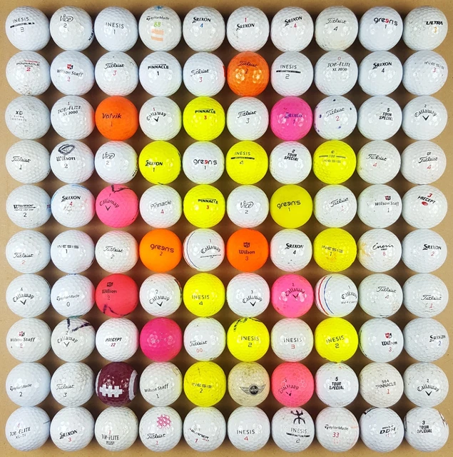 Lot de 100 Balles Golf Titleist TaylorMade Srixon Callaway Wilson Pinnacle Vice
