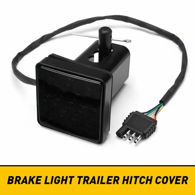 2'' Trailer Truck Hitch Towing Receiver Cover Smoked Lens 15 LED Brake Light