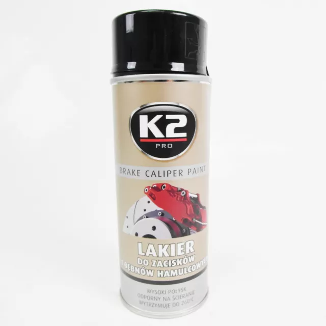 K2 Bremssattellack Spray 400Ml Brake Caliper Paint Schwarz Bremssattelfarbe