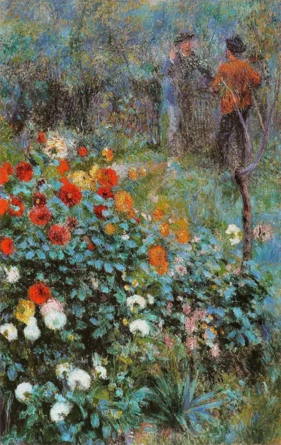 Pierre-auguste Renoir Hand oil painting,Garden of the street Cortot 24×36inch