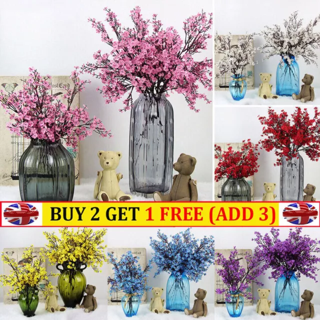 Artificial Cherry Blossom Silk Flower Bunch for Garden Home Wedding Decor