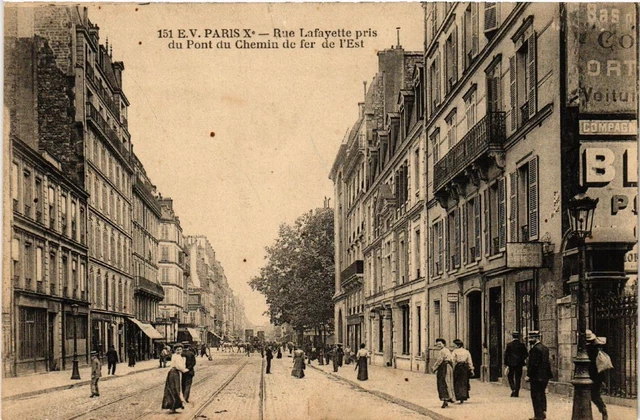 CPA PARIS (10e) Rue Lafayette pris du Pont du Chemin de fer de l'Est (538393)