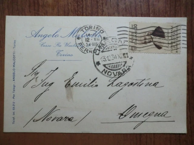 .cartolina pubblicitaria viaggiata nel 1934