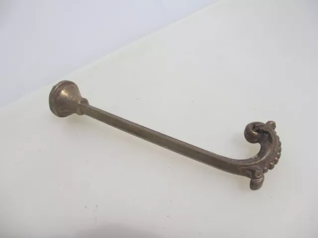 Victorian Brass Curtain Tie Back Hooks French Old Hanger Rococo Antique 8"D x1