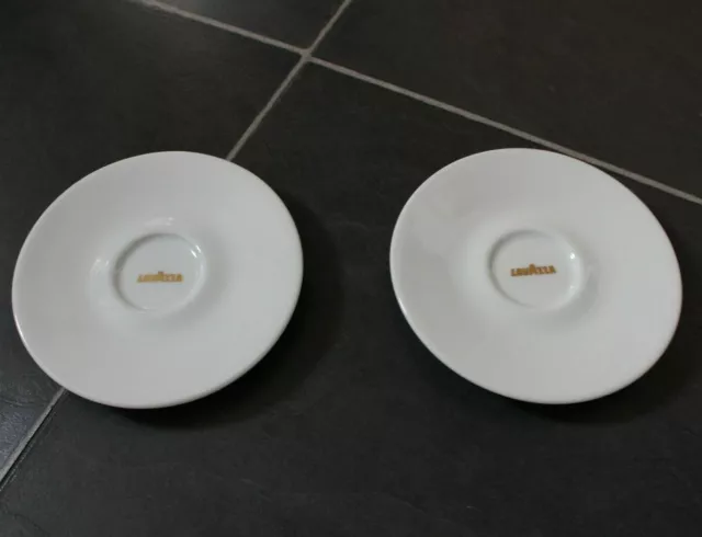 Vintage Lavazza Espresso Saucers Set of 2 Made In Italy by IPA Gold LAVAZZA Logo