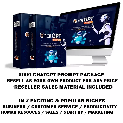 3000 CHATGPT PROMPTS,  Done for you product sell as your own! RESELLER KIT INC