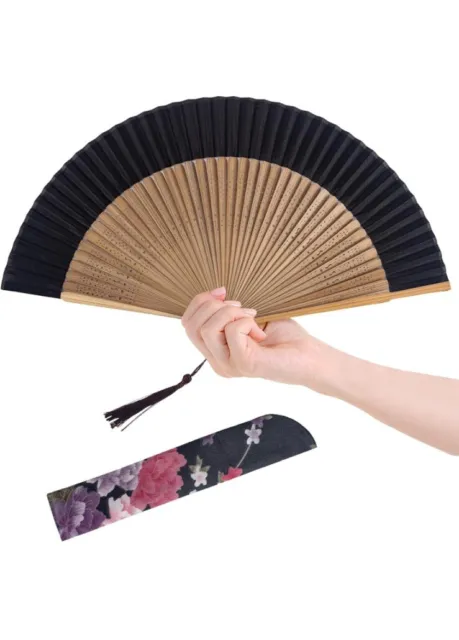 Japanese Chinese Fan Retro Bamboo Silk Hand Fan