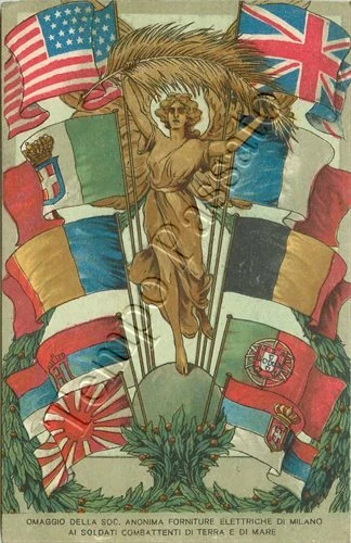Prima guerra mondiale - Omaggio ai soldati dalla società elettrica di Milano