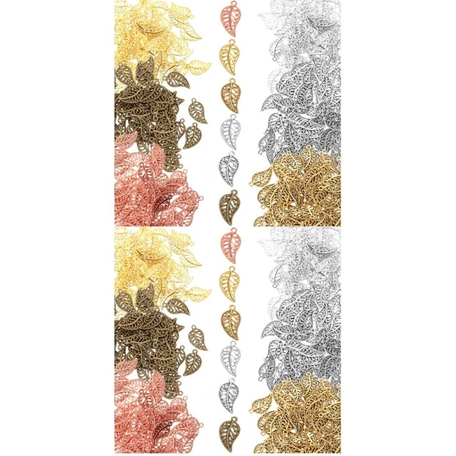 600 PCS Charmes de feuilles accessoires bijoux faits à la main