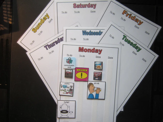 Visual Routune Chart Sen DAILY TIMETABLE ROUTINE CHARTS - ASD Autism Visual Aids ADHD SEN PECS ...