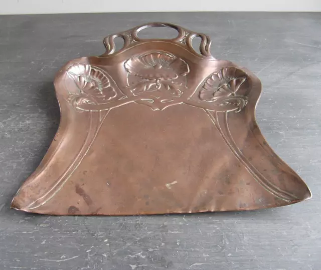 Antique Joseph Sankey Art Nouveau Copper Dust Pan / Crumb Tray - J.S & S.B.