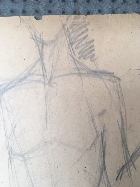 Très Beau Dessin Originale de  Nicolas POLIAKOFF Nu Femme Cubiste Mine De Plomb