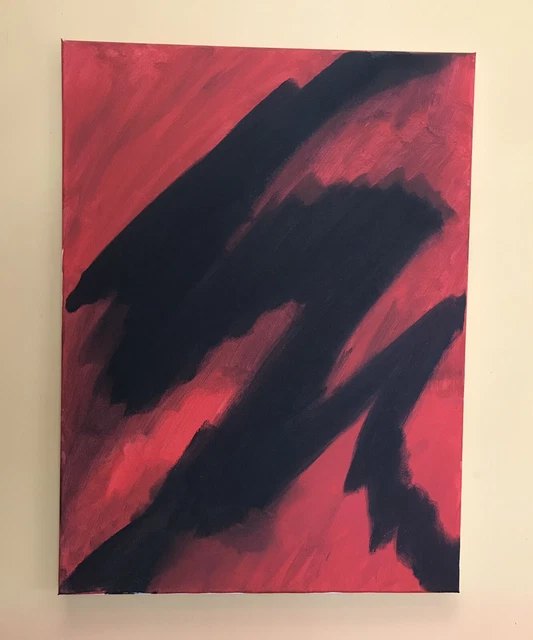 Original Pintura Asiático Inspirado Monster Forma en Lienzo 60cm x 50cm