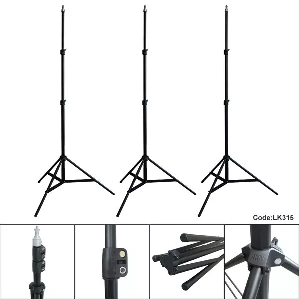 3 x 7ft Light Stand Photo Video Studio Lighting Photography Stands Linco