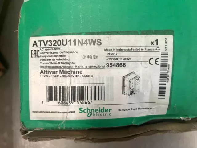 Schneider Electric Altivar Machine ATV320U11N4WS AC Speed Drive 1.1kW 1.5HP