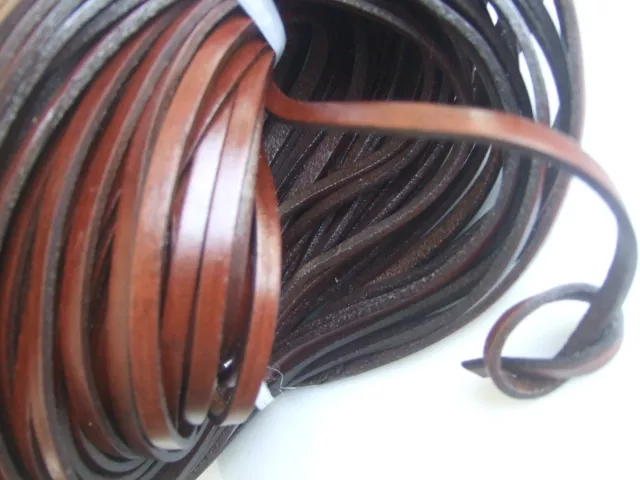 Dark Brown 5mm Flat Real Genuine Leather Cord String Lace Thong Jewellery Making 2