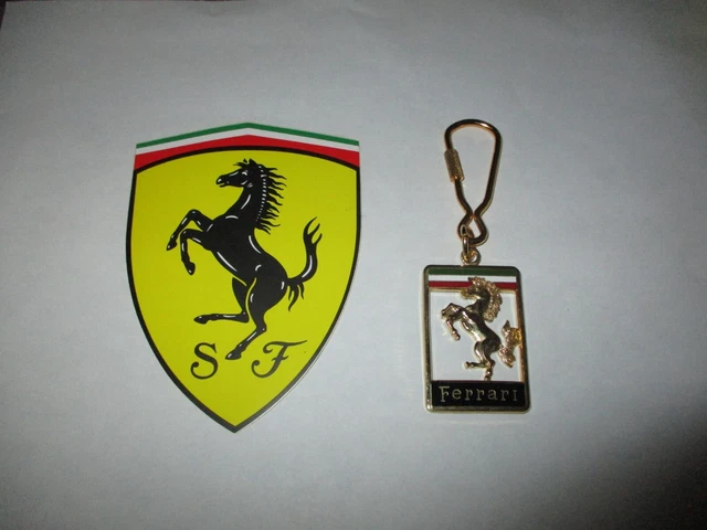 Ferrari Script Logo 1980S BRASS FERRARI Script Emblem See Through vintage keychain 330 308 ...