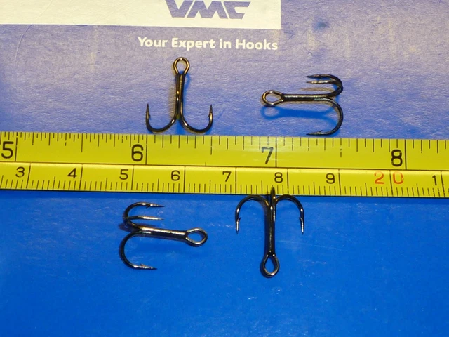 25 Vmc Reg-Shank 1X Treble Hooks - Size 8 - Needle-Cone-Points - 7541Bn - Bulk 2