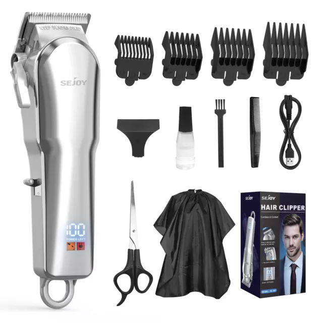 SEJOY Electric Hair Clippers Mens Rechargeable Beard Trimmer Shaver Grooming Kit 3