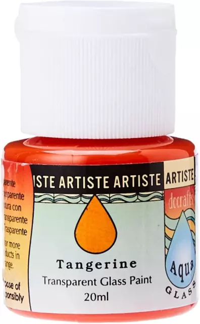 Artiste 20 ml Aquaglass Transparent Glass Paint, Tangerine