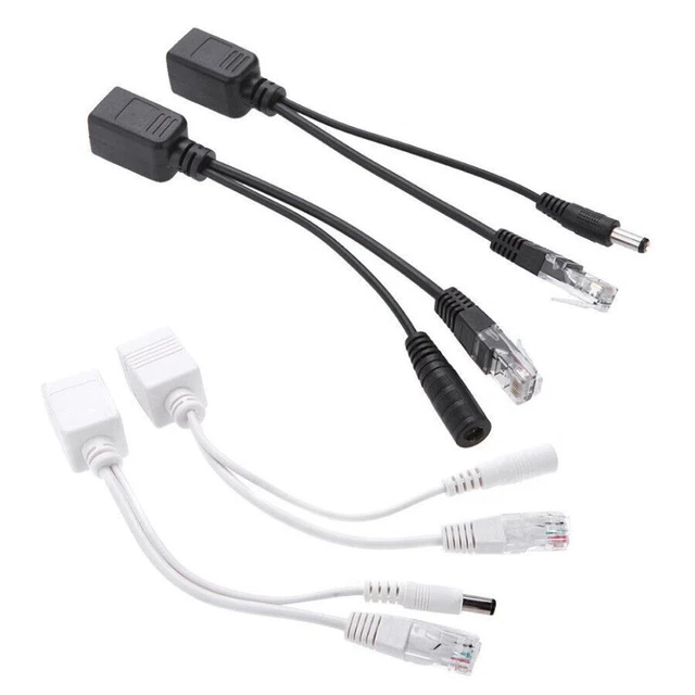 Power Over Ethernet Passive RJ45 Injector PoE Adapter Splitter Cable for Camea