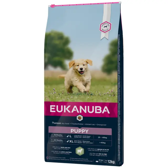 Eukanuba Puppy Chiens de Grande Race Agneau et Riz 12kg