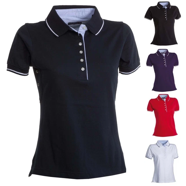 Polo a manica Corta Sfiancata Payper LEEDS 6 Bottoni da Donna 100% Cotone Maglia
