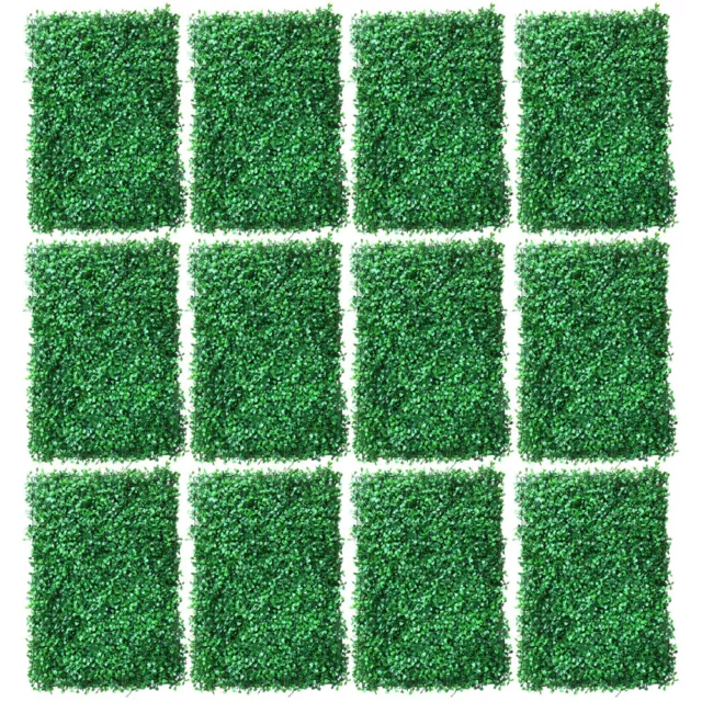 Planta artificial valla de pared panel verde decoración seto alfombra de hierba 12 piezas/juego 60x40 cm