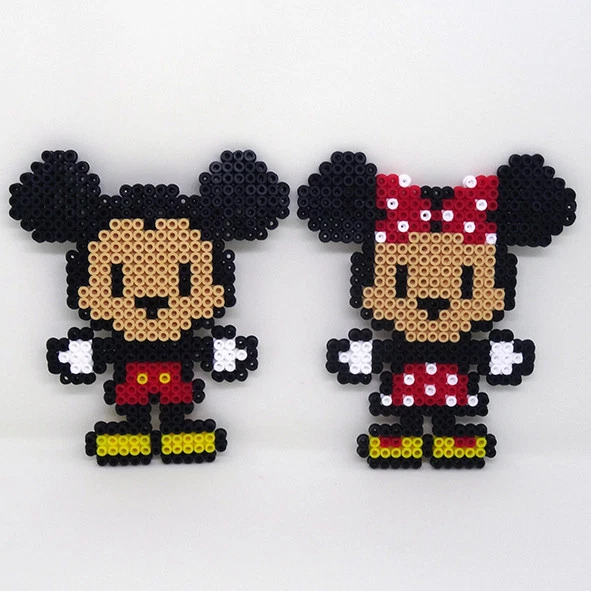 MICKEY MINNIE MOUSE character handmade Hama beaded coasters wall