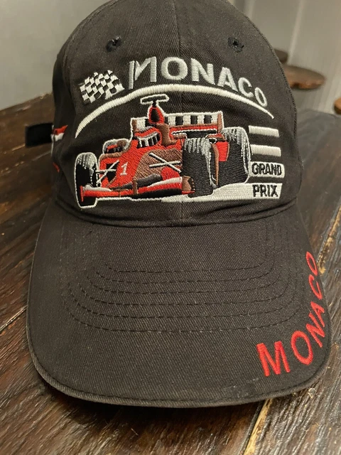 Monaco Grand Prix Black Adjustable Strapback Cap/Hat~Formula 1~100% Cotton
