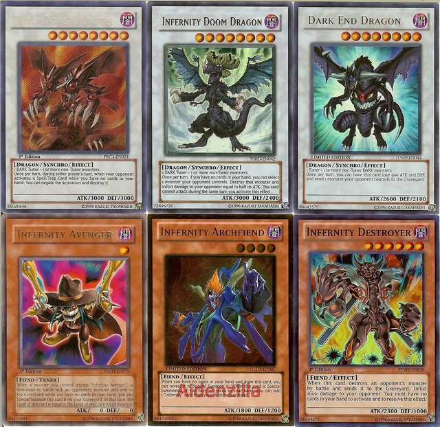 YUGIOH INFERNITY DECK - Doom Dragon, Archfiend, Void Ogre, Avenger,  Launcher $49.00 - PicClick
