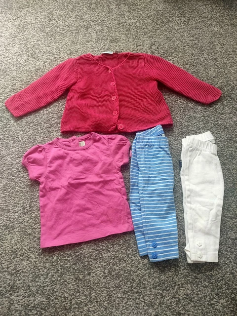 jojo maman bebe 3-6 months girls Bundle Leggings T-shirt Cardigan